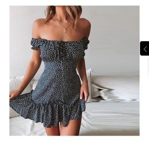 Off Shoulder Polka Dot Mini Dress Size S